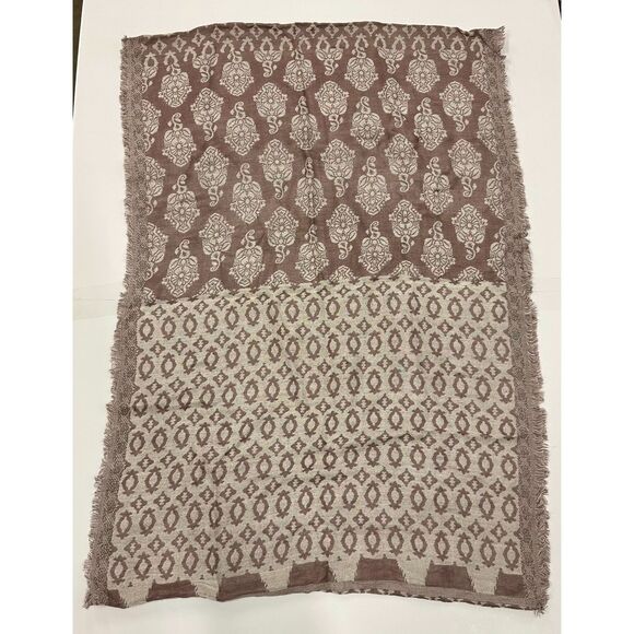 Saree Shawl Stole Tan Brown Banasari - Picture 2 of 5